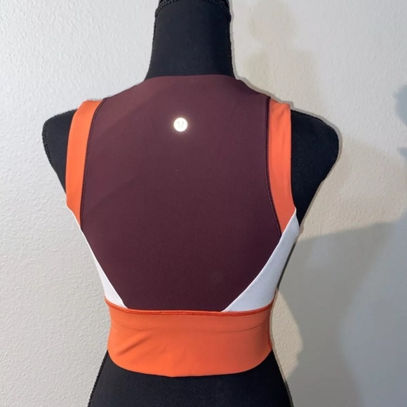 Lululemon Kick Serve Sweat Sports Bra Color lock Size 6 Luxtreme Red Orange - Picture 6 of 10